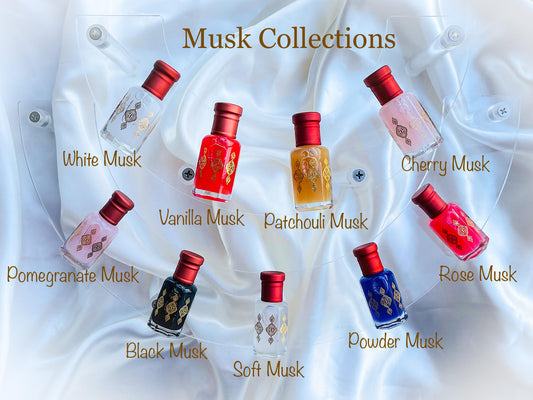 9 Pieces Musk Collection. Classic & Popular Musk Perfume Oils - Marwa