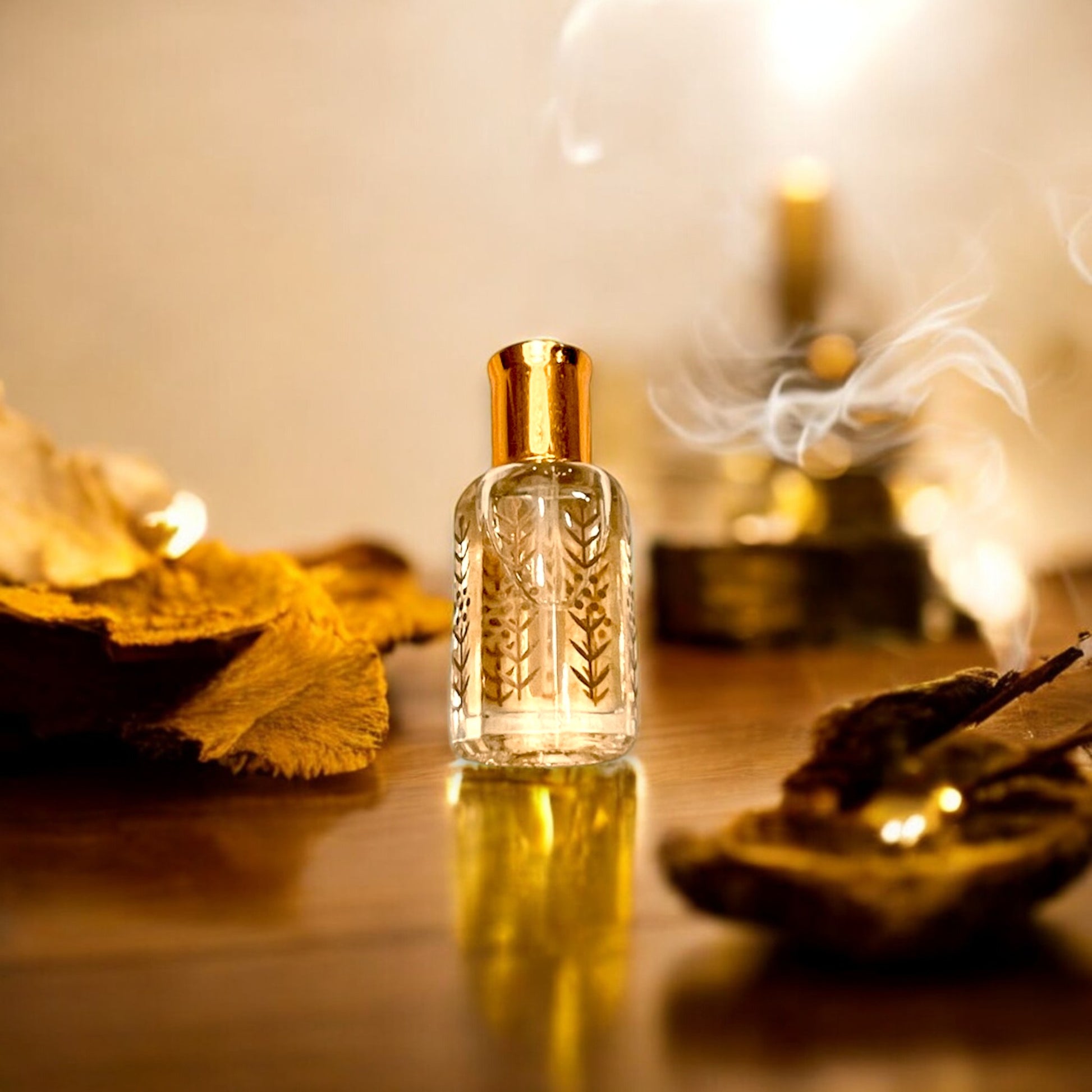 Amber Wood Perfume Oil. Unisex, Alcohol-Free Oriental & Woody Fragrance - Marwa